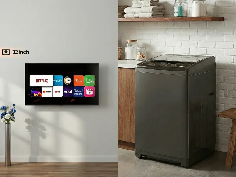 Smart LED TV and Washing Machine Combo